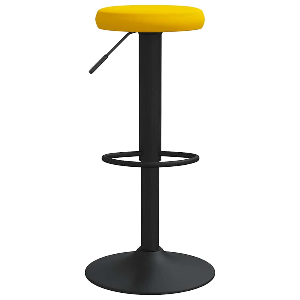 Bar Stools 2 pcs Mustard Yellow Velvet