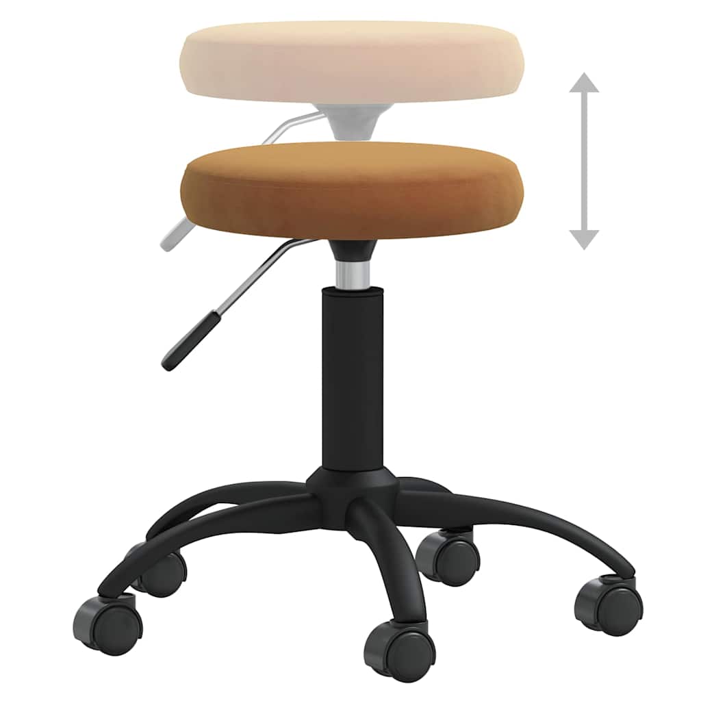 Office Swivel Chair Brown Velvet