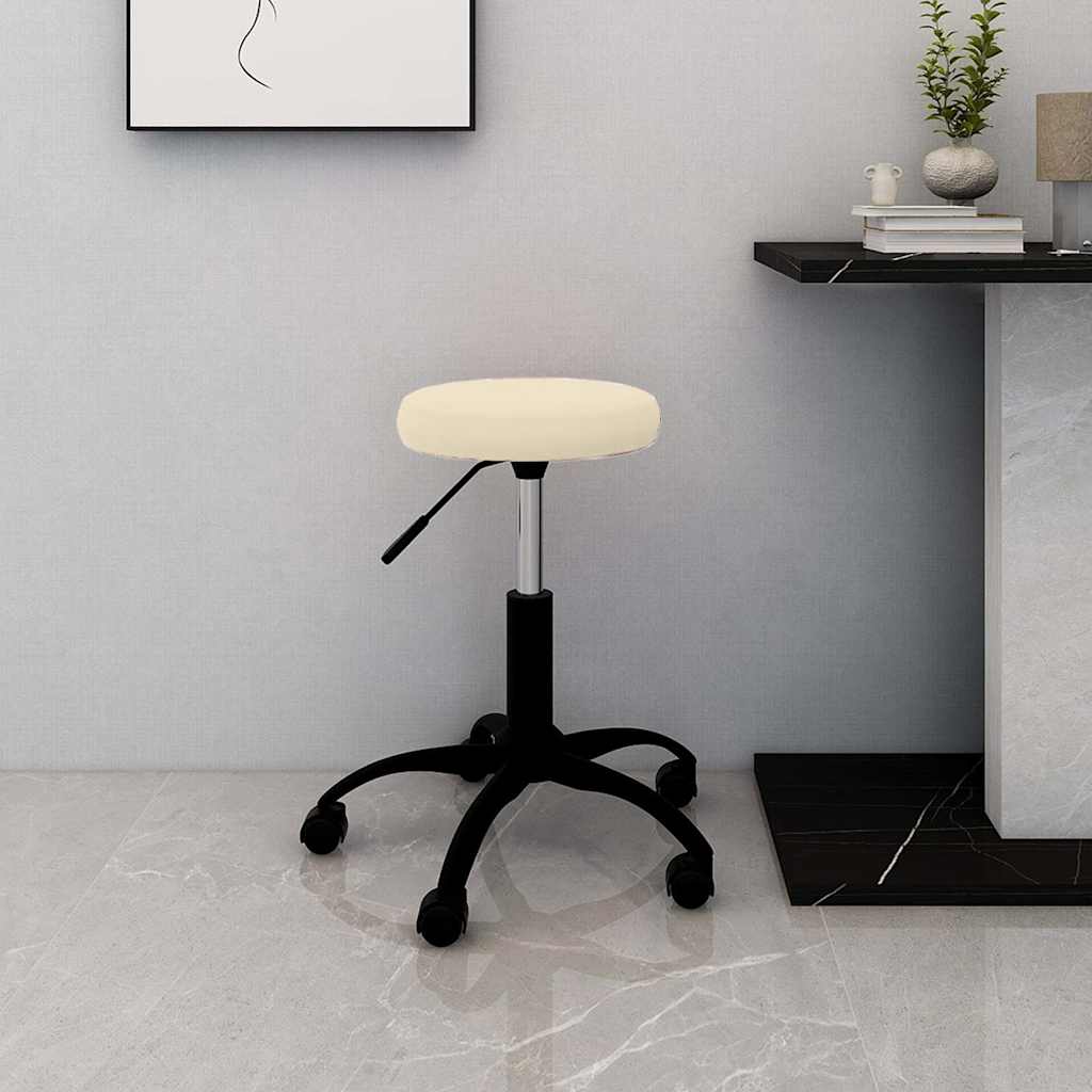Office Swivel Chair Cream Velvet