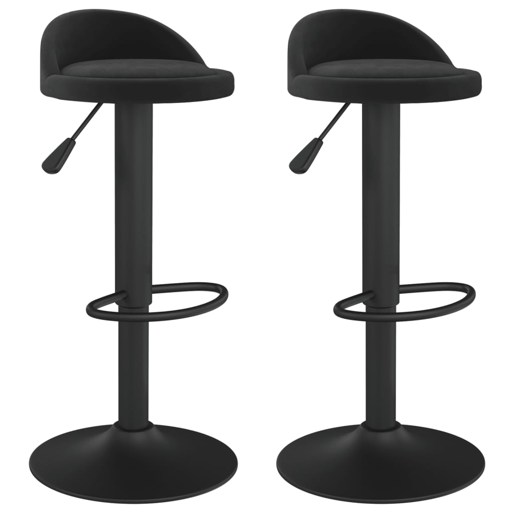 vidaXL Bar Stools 2 pcs Black Velvet