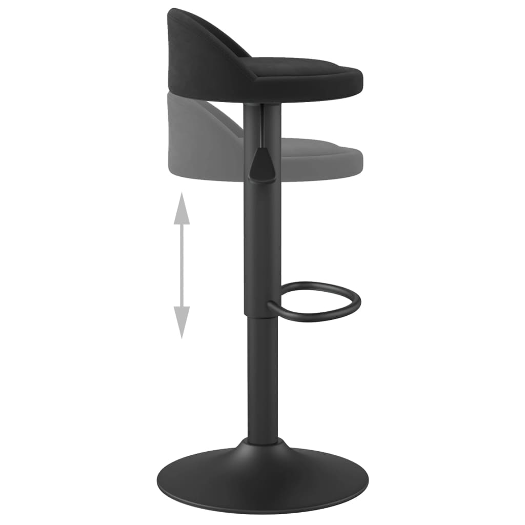 vidaXL Bar Stools 2 pcs Black Velvet