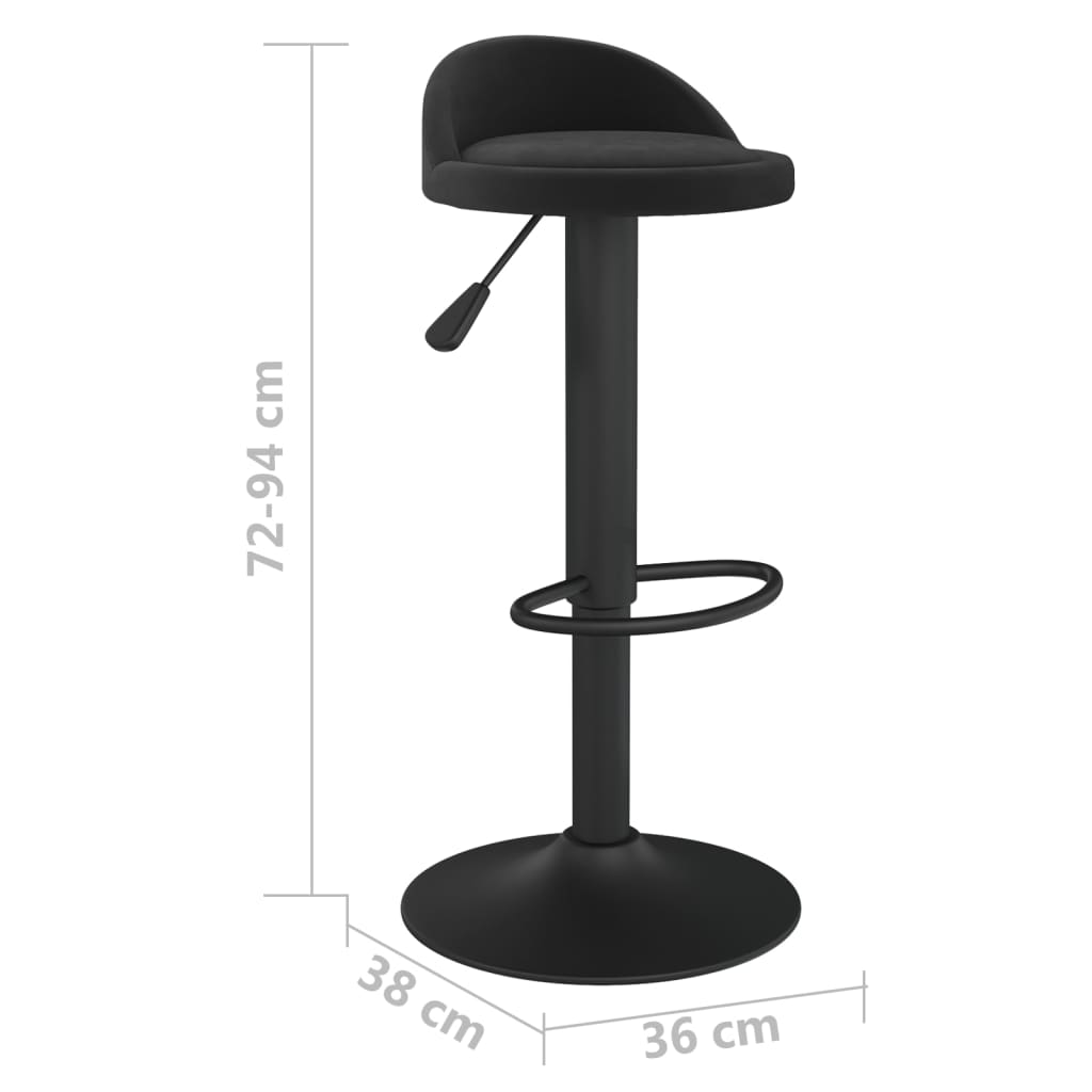 vidaXL Bar Stools 2 pcs Black Velvet