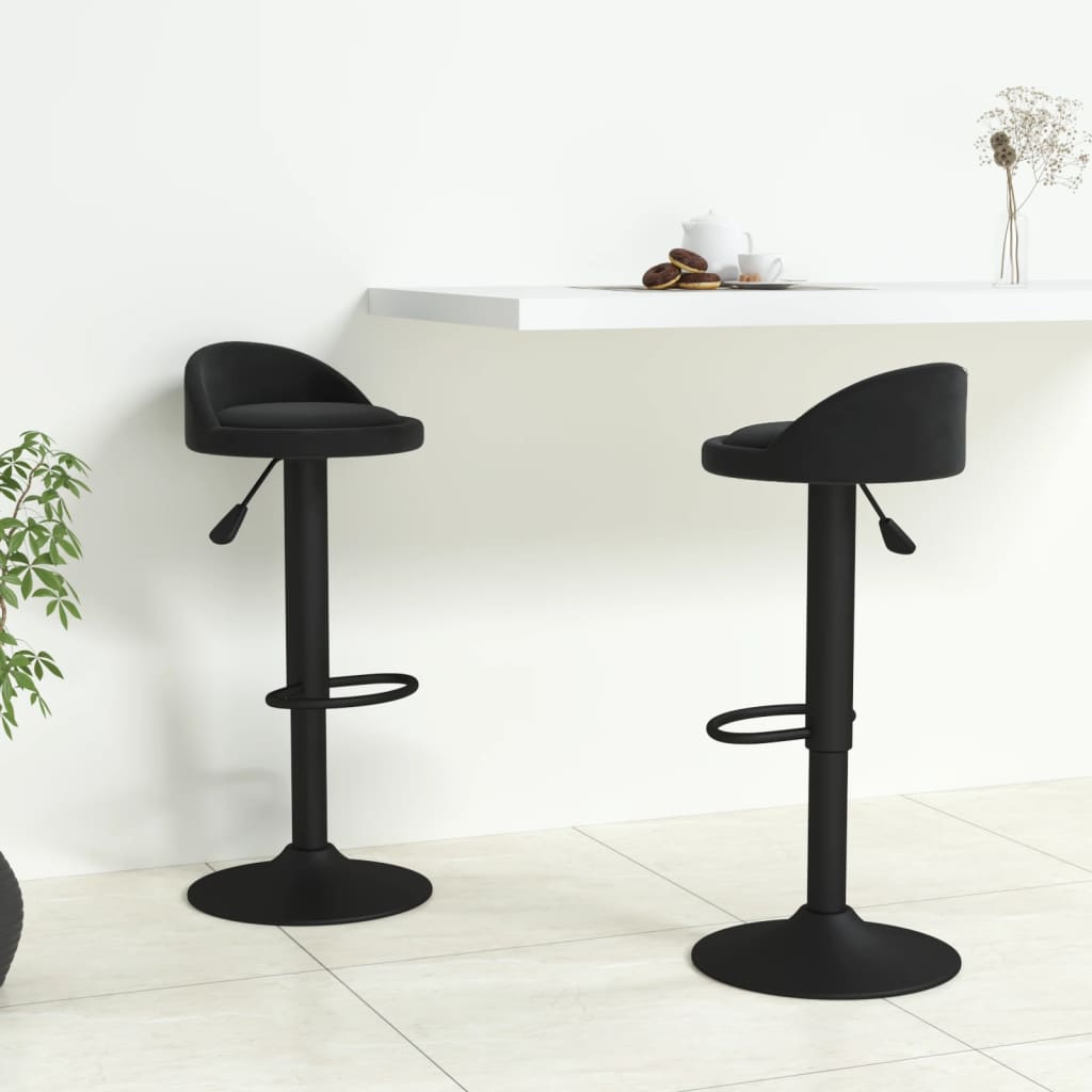 vidaXL Bar Stools 2 pcs Black Velvet