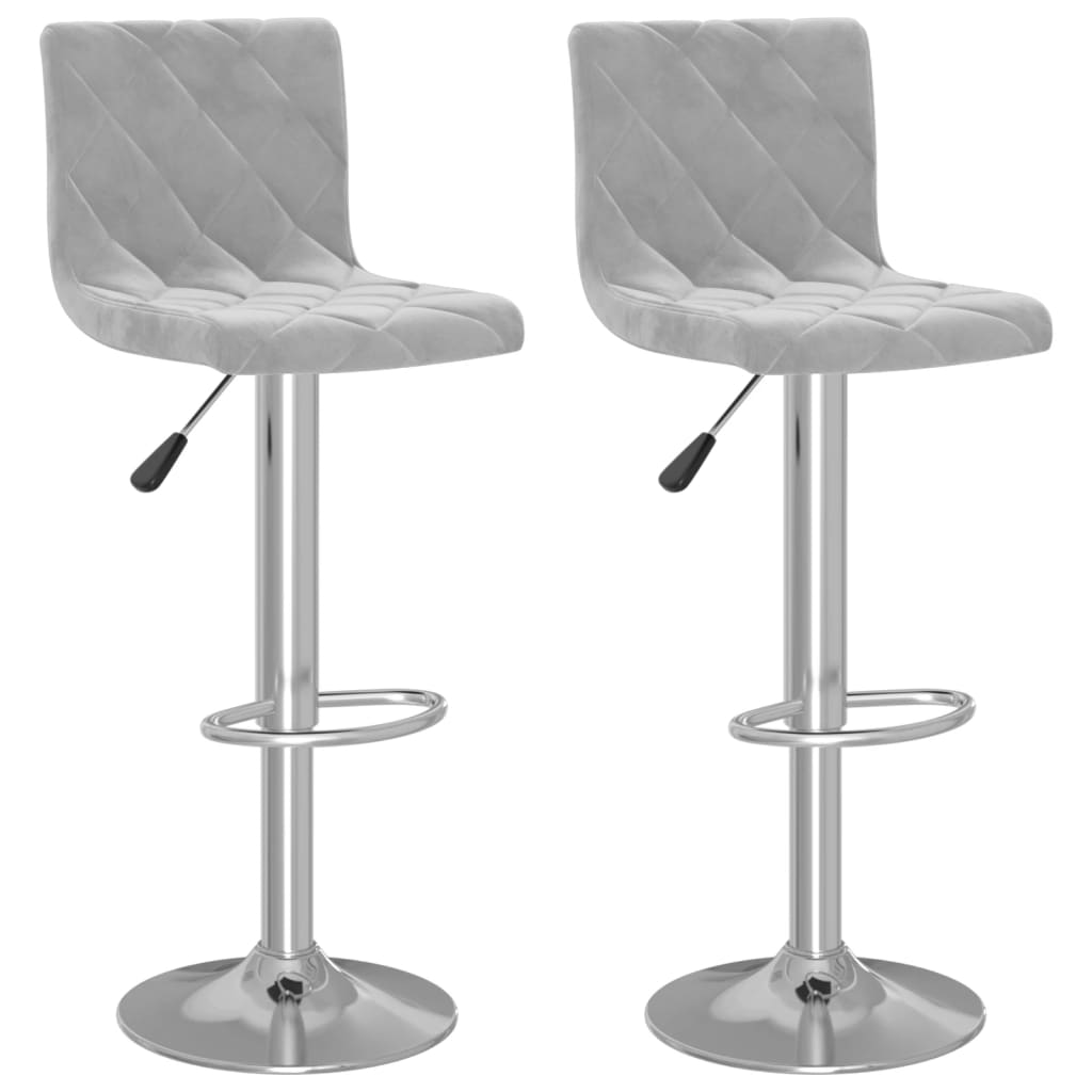 vidaXL Bar Stools 2 pcs Light Grey Velvet