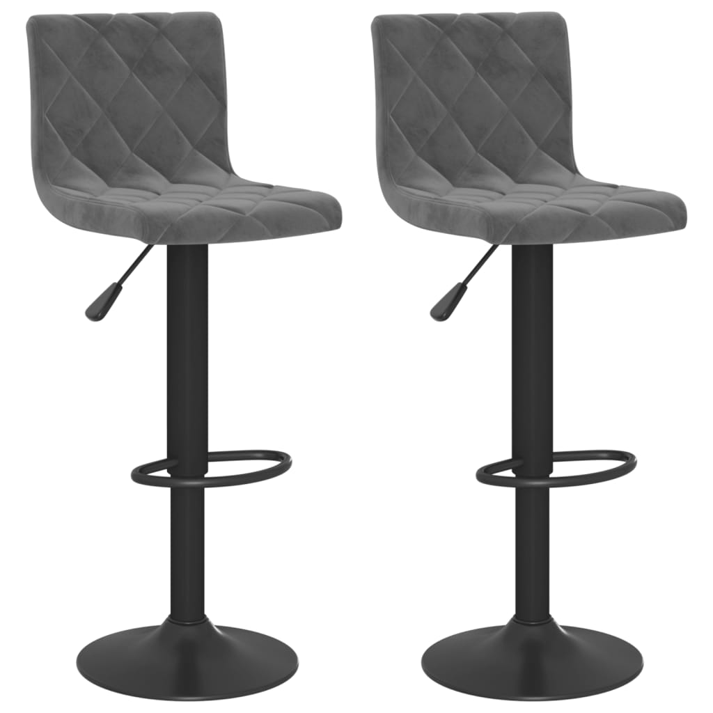 vidaXL Bar Stools 2 pcs Dark Grey Velvet