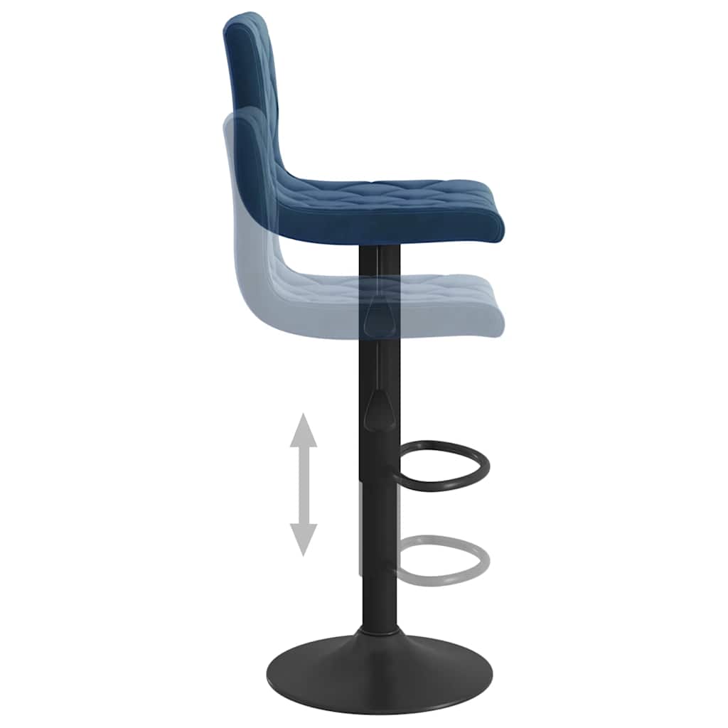 Bar Stools 2 pcs Blue Velvet