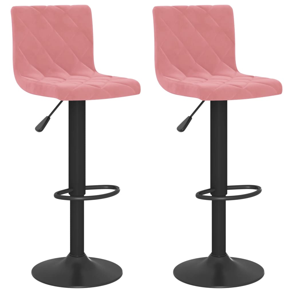 Bar Stools 2 pcs Pink Velvet