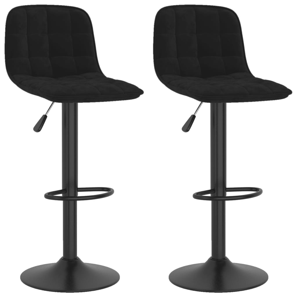 vidaXL Bar Stools 2 pcs Black Velvet