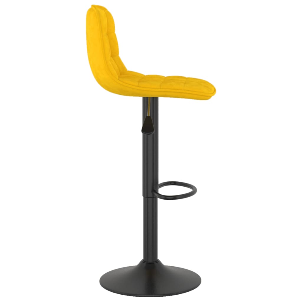 vidaXL Bar Stools 2 pcs Yellow Velvet