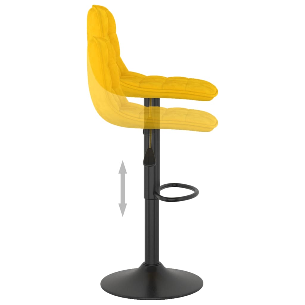 vidaXL Bar Stools 2 pcs Yellow Velvet
