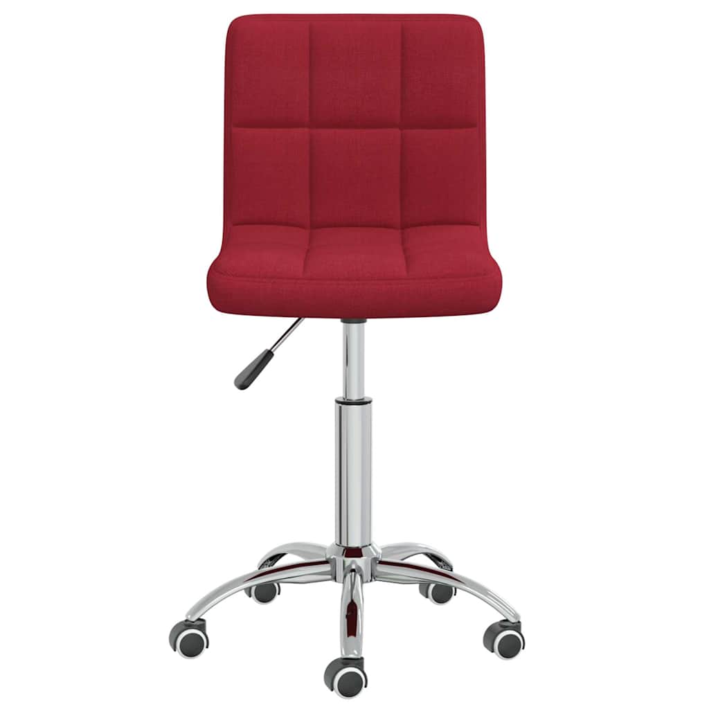 Swivel Office Chair Wine Red Fabric