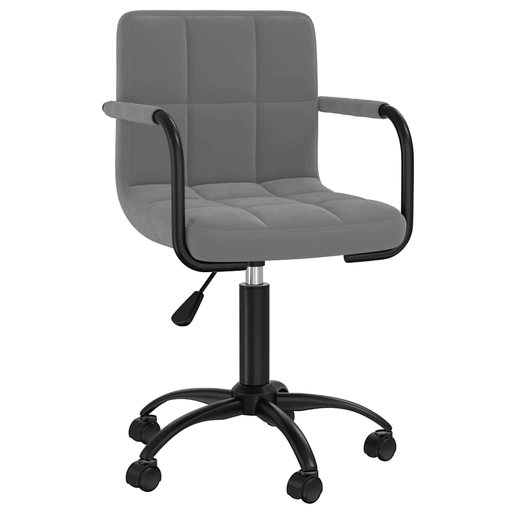 Swivel Office Chair Dark Grey Velvet
