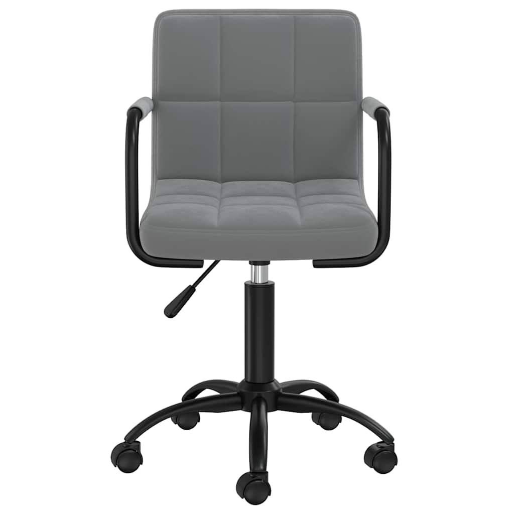 Swivel Office Chair Dark Grey Velvet