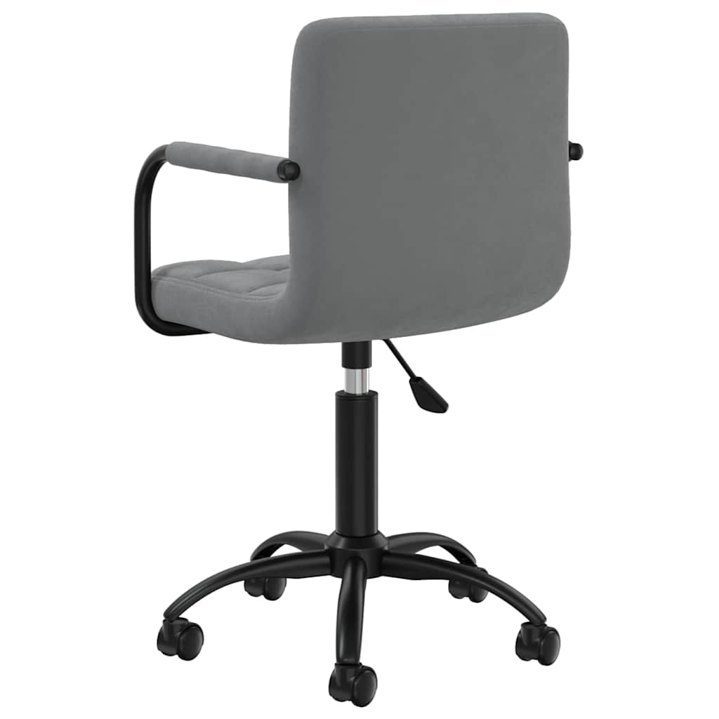 Swivel Office Chair Dark Grey Velvet