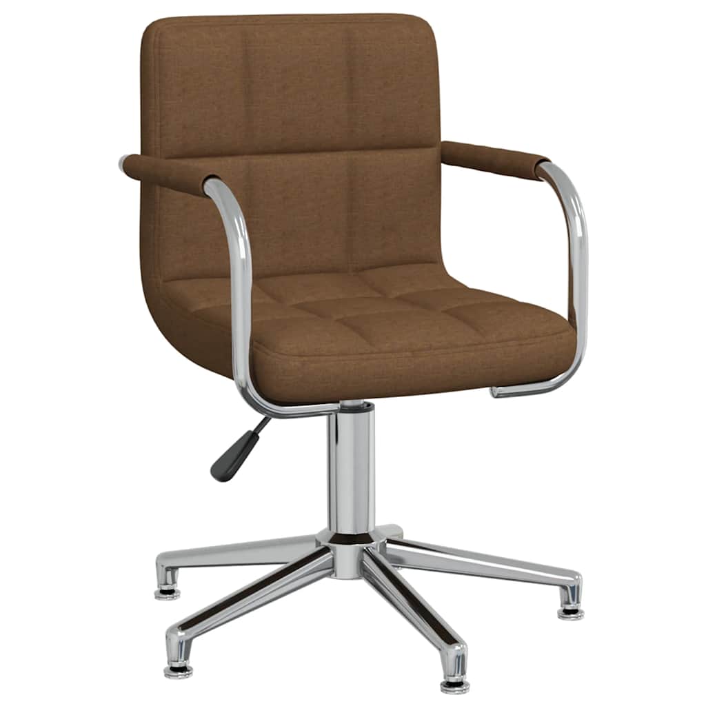 Swivel Office Chair Brown Fabric