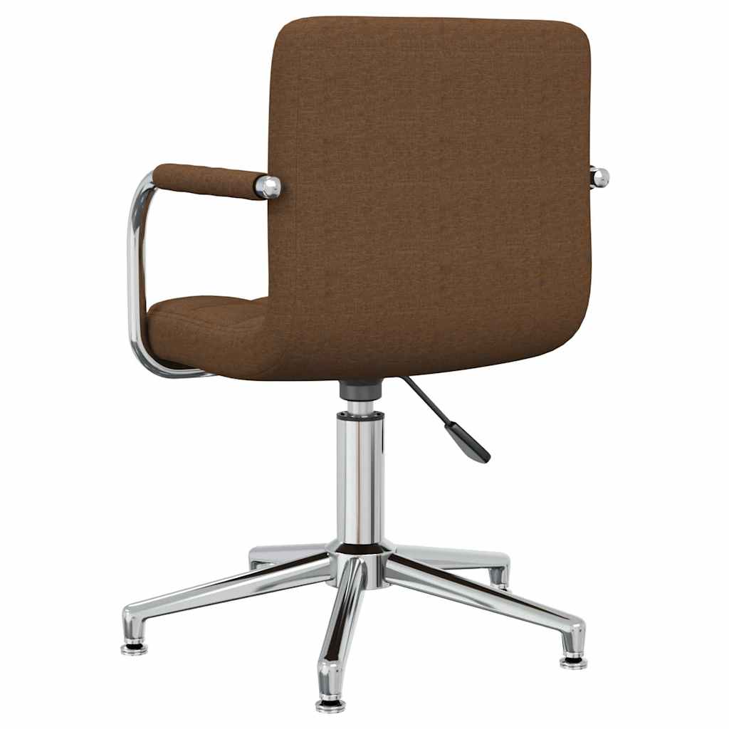 Swivel Office Chair Brown Fabric