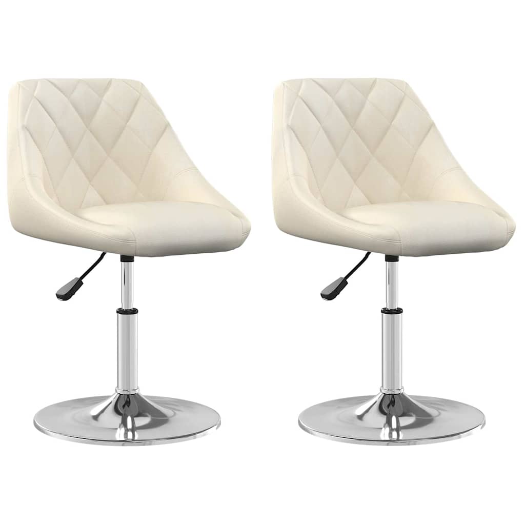 Swivel Dining Chairs 2 pcs Cream Velvet