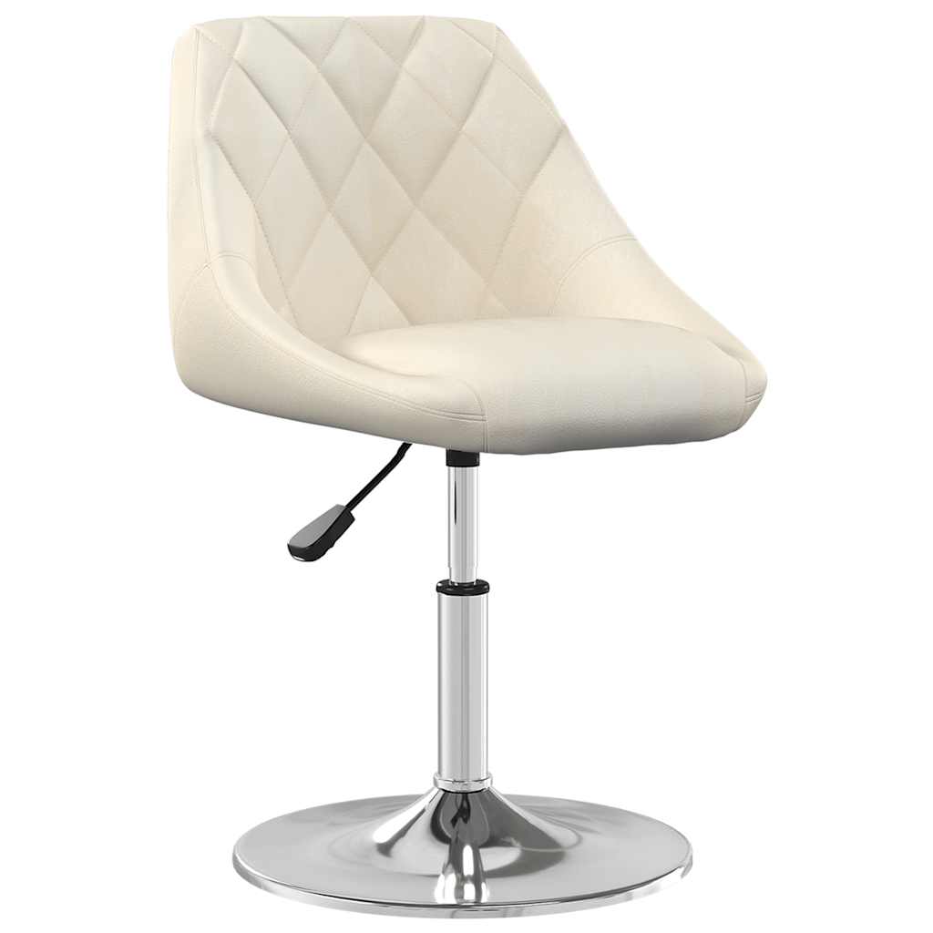 Swivel Dining Chairs 2 pcs Cream Velvet