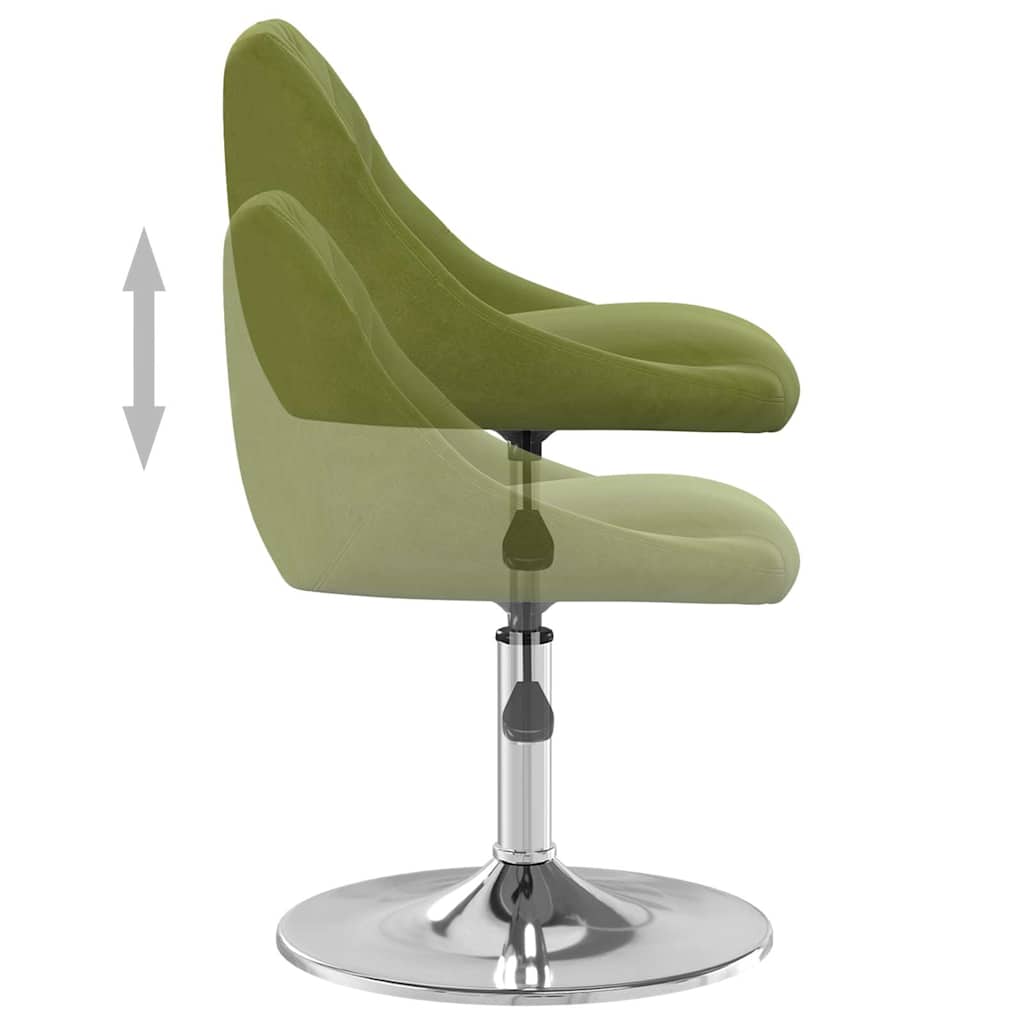 Swivel Dining Chairs 2 pcs Light Green Velvet