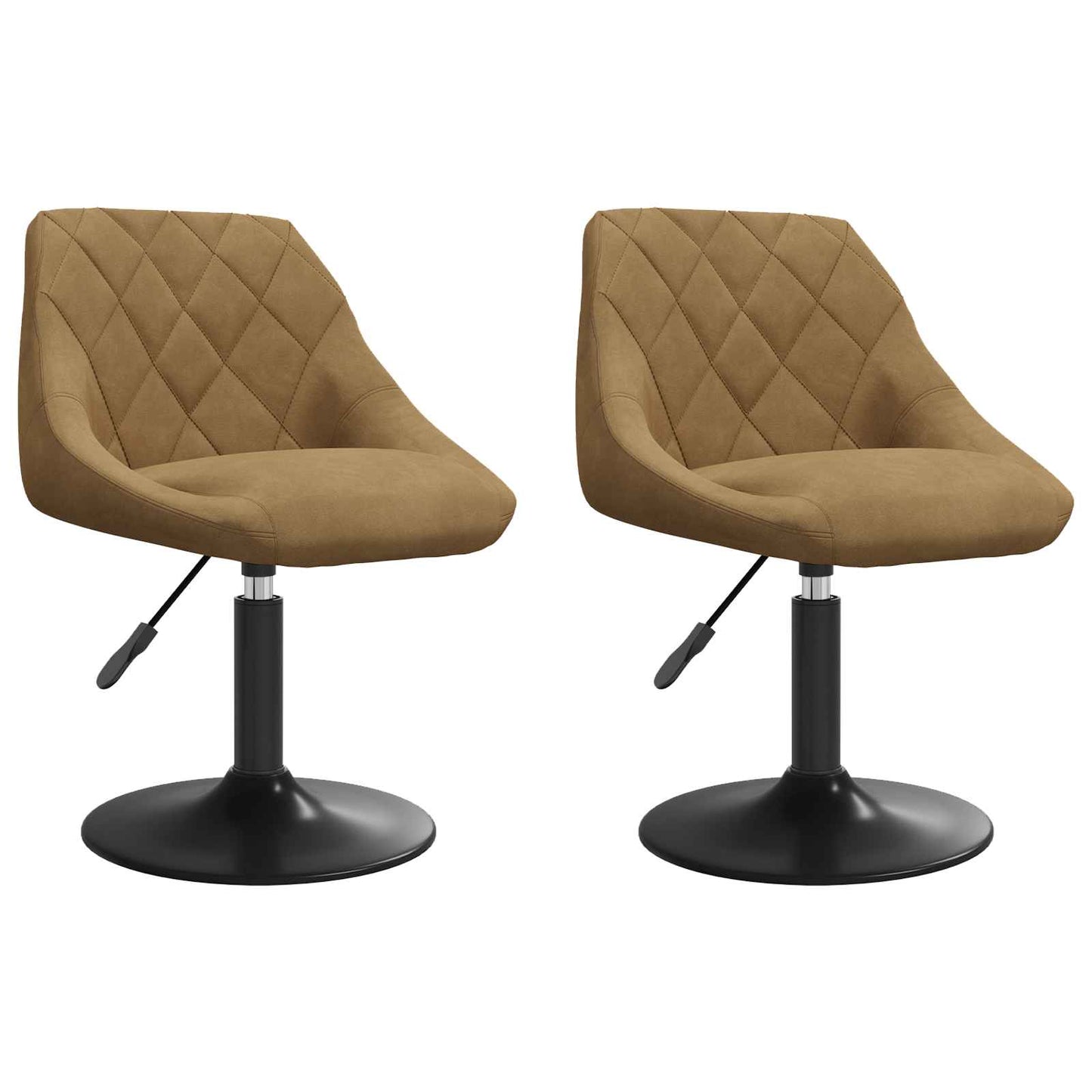 Swivel Dining Chairs 2 pcs Brown 46 x 44 x 77.5 cm Faux leather