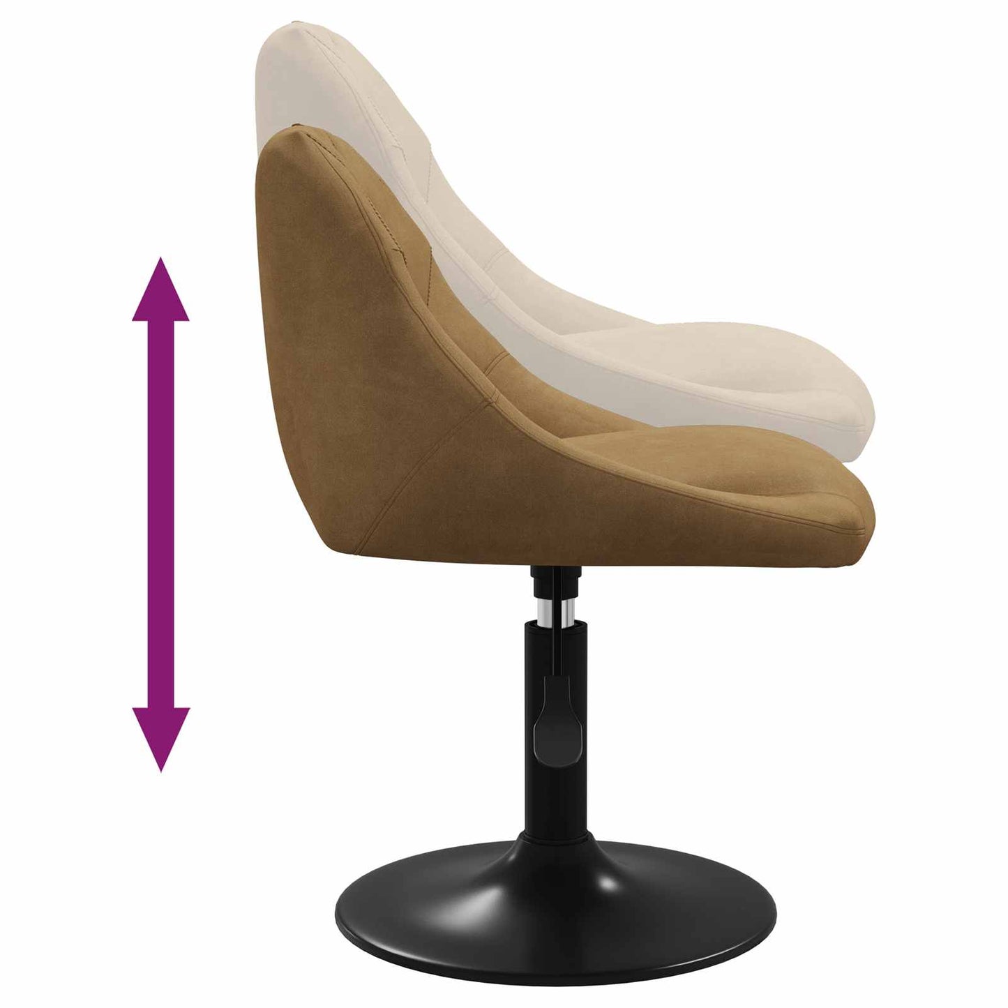 Swivel Dining Chairs 2 pcs Brown 46 x 44 x 77.5 cm Faux leather
