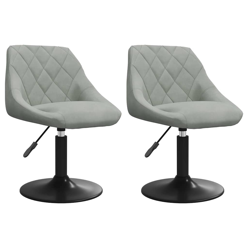 Swivel Dining Chairs 2 pcs Light Grey Velvet