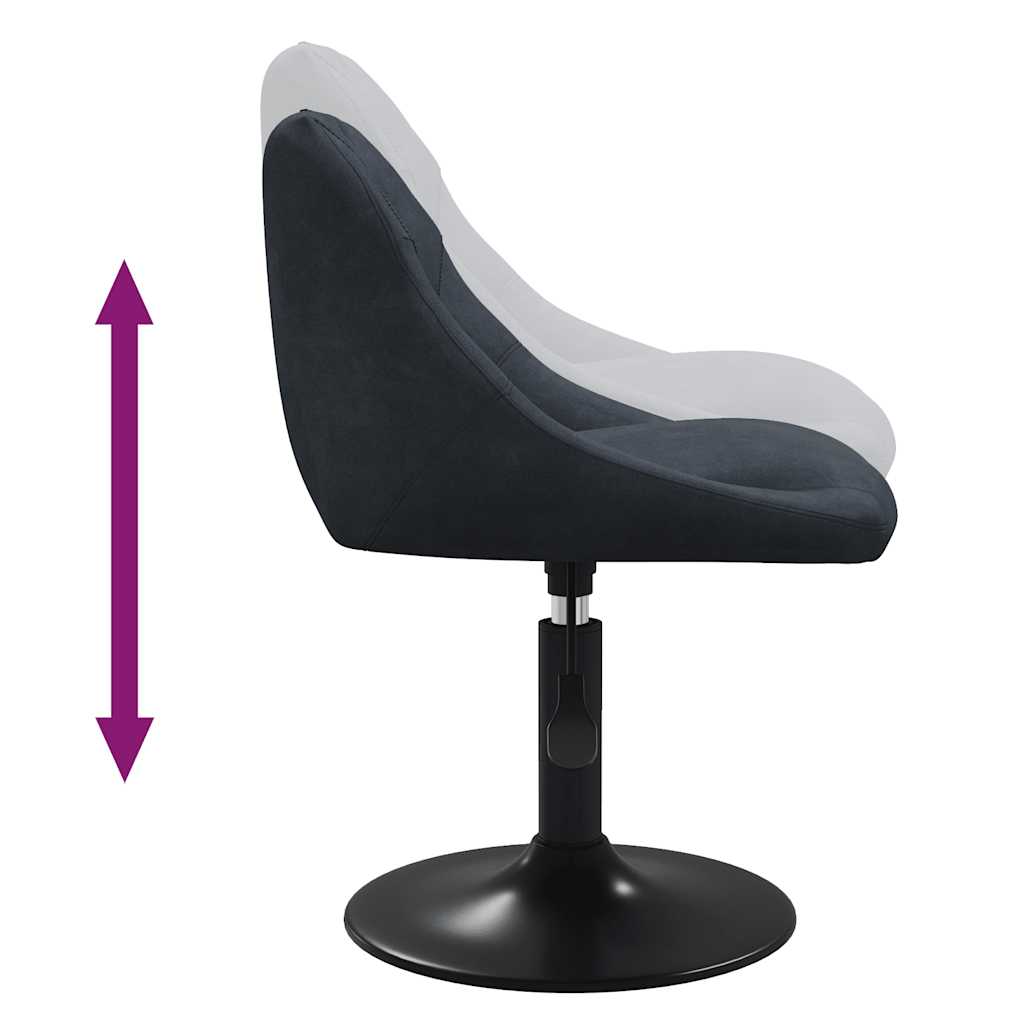 Swivel Dining Chairs 2 pcs Dark Grey Velvet