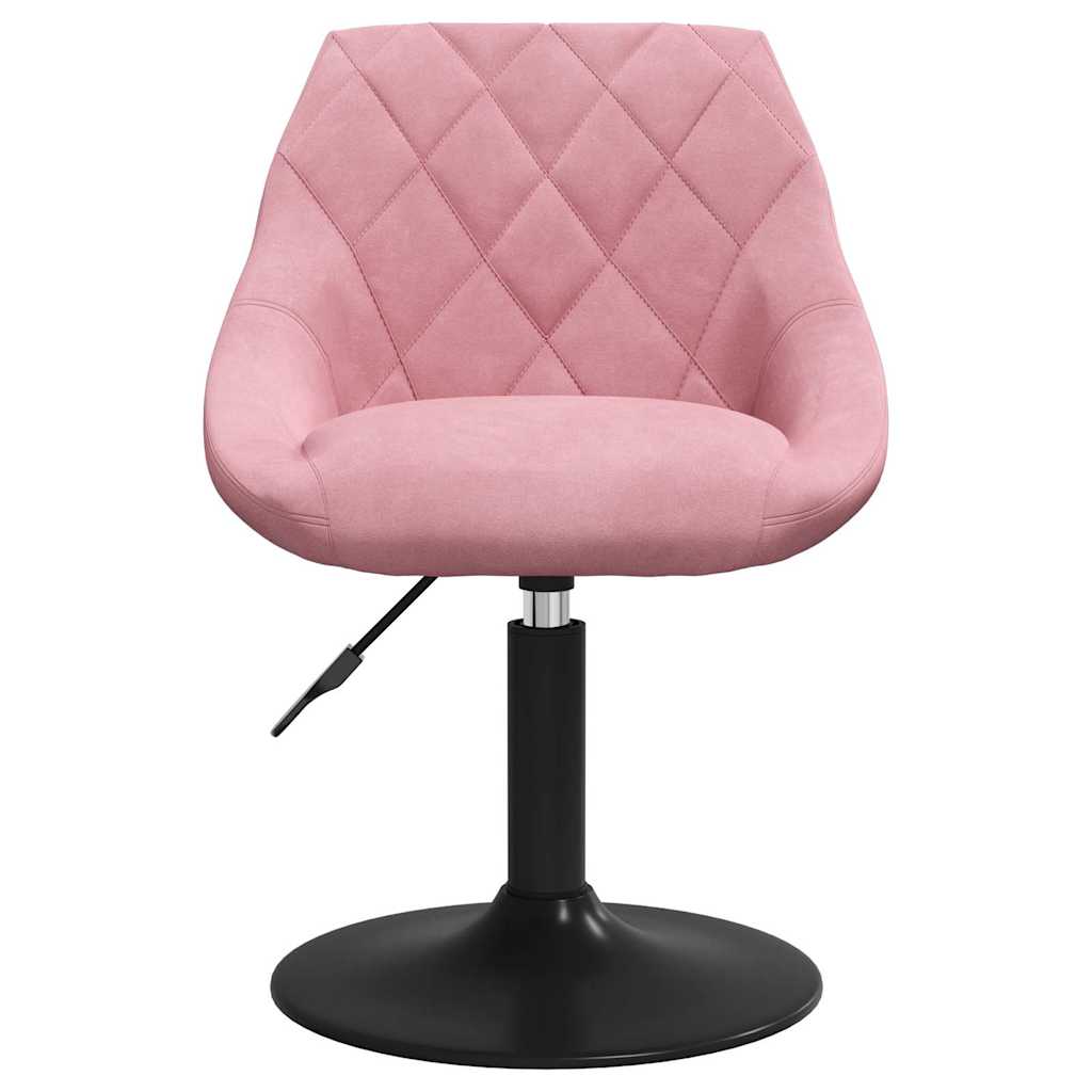 Swivel Dining Chairs 2 pcs Pink Velvet