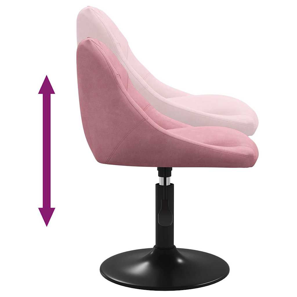 Swivel Dining Chairs 2 pcs Pink Velvet