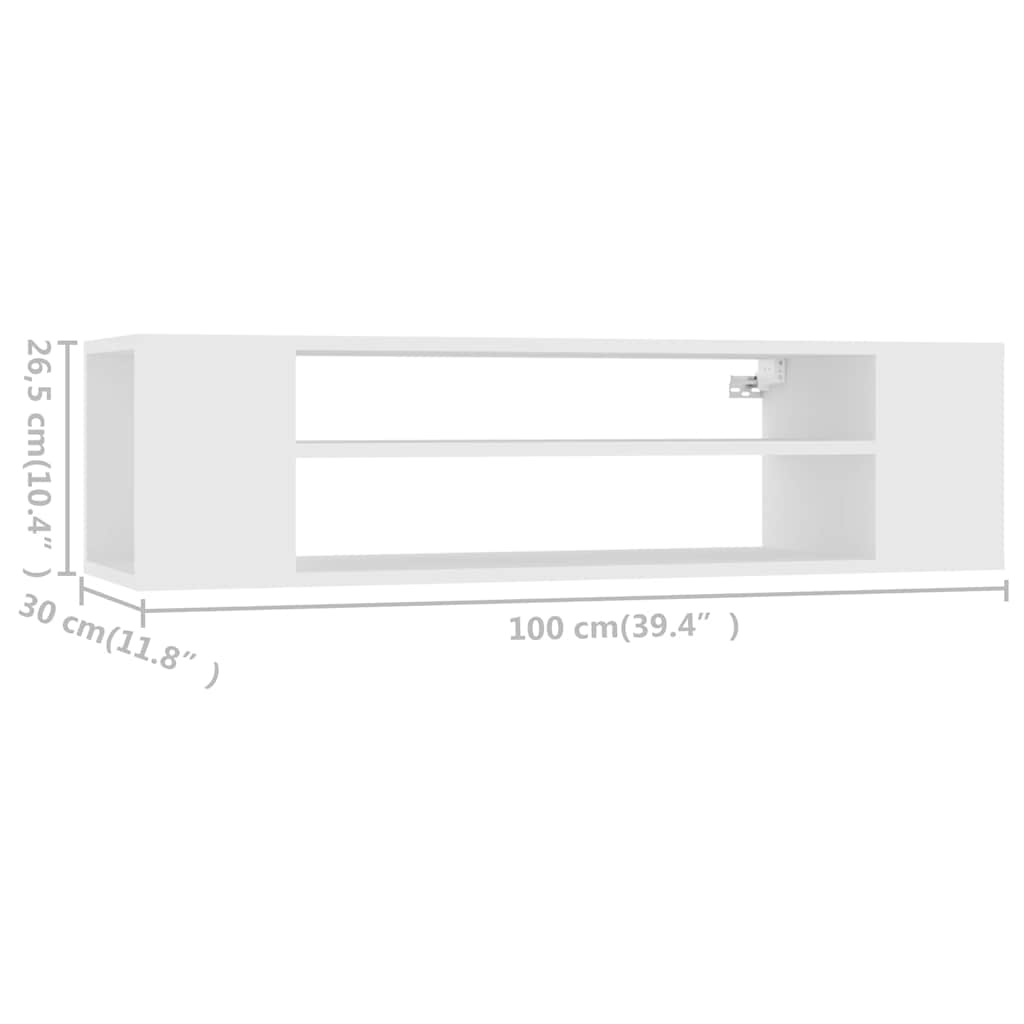 806229 vidaXL Hanging TV Cabinet White 100x30x26,5 cm Engineered Wood