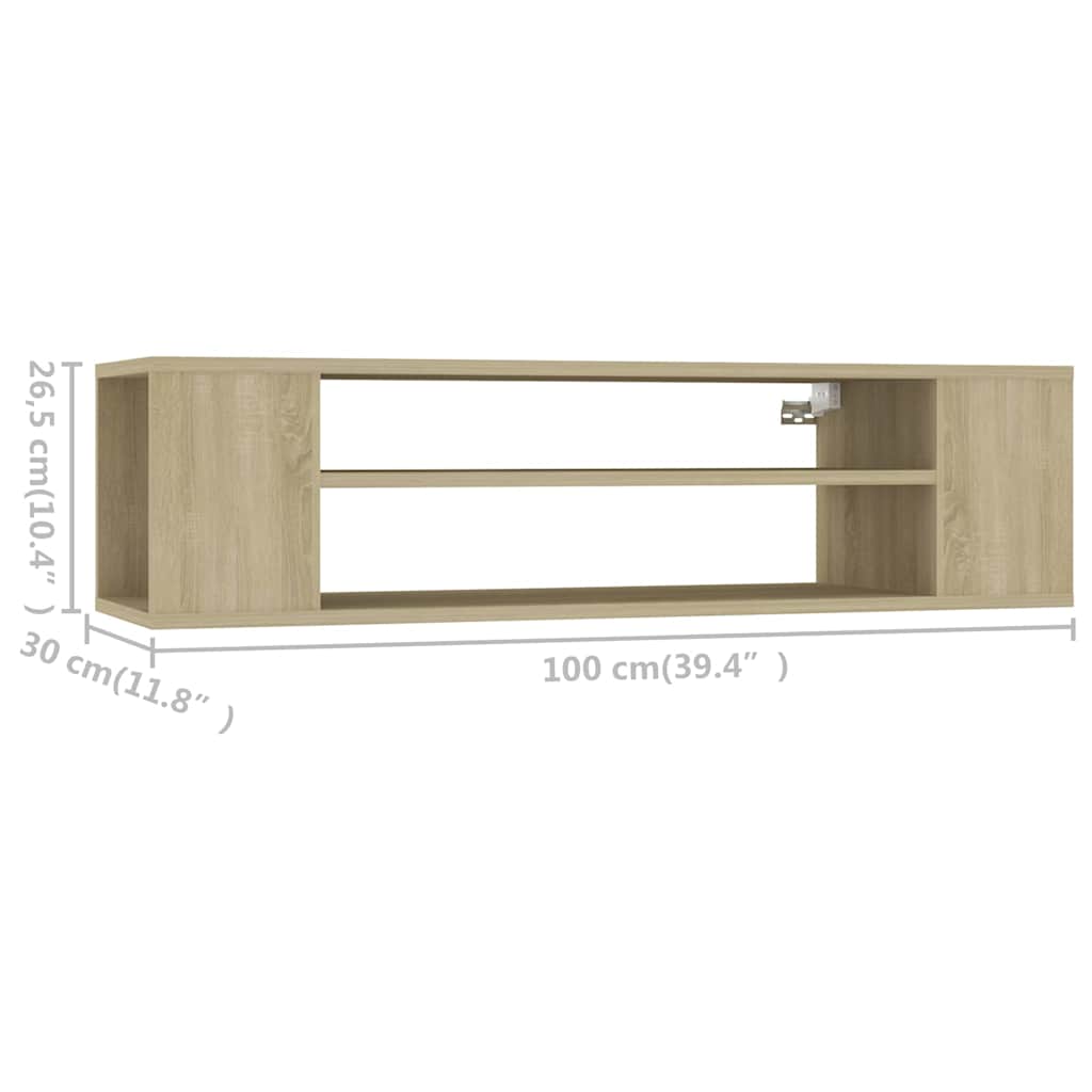 806232 vidaXL Hanging TV Cabinet Sonoma Oak 100x30x26,5 cm Engineered Wood