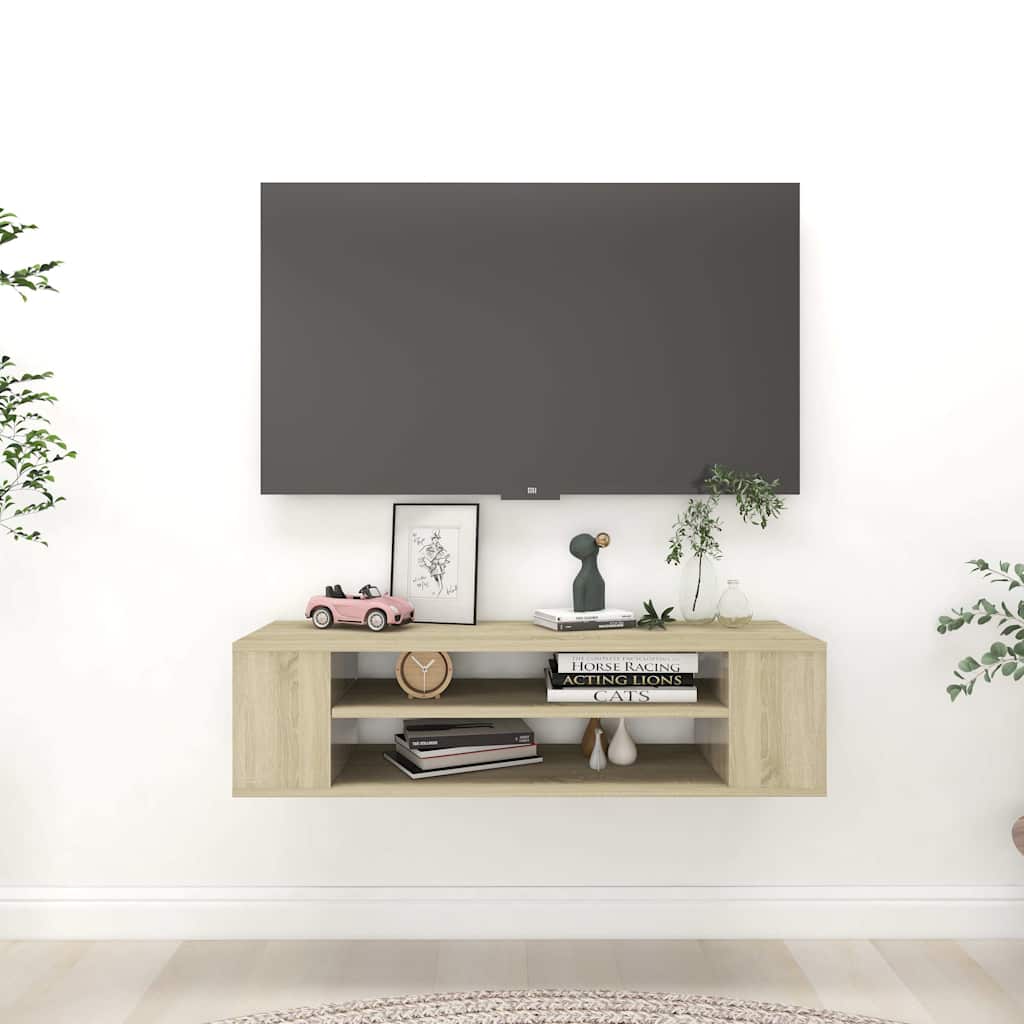 806232 vidaXL Hanging TV Cabinet Sonoma Oak 100x30x26,5 cm Engineered Wood