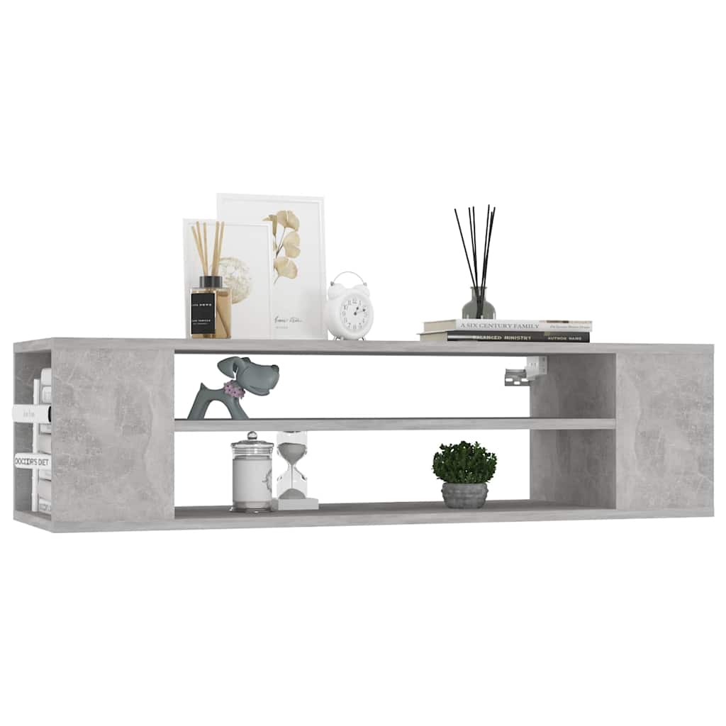 806233 vidaXL Hanging TV Cabinet Concrete Grey 100x30x26,5 cm Engineered Wood