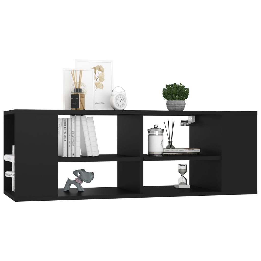 Wall-Mounted TV Cabinet Black 102x35x35 cm Engineered Wood