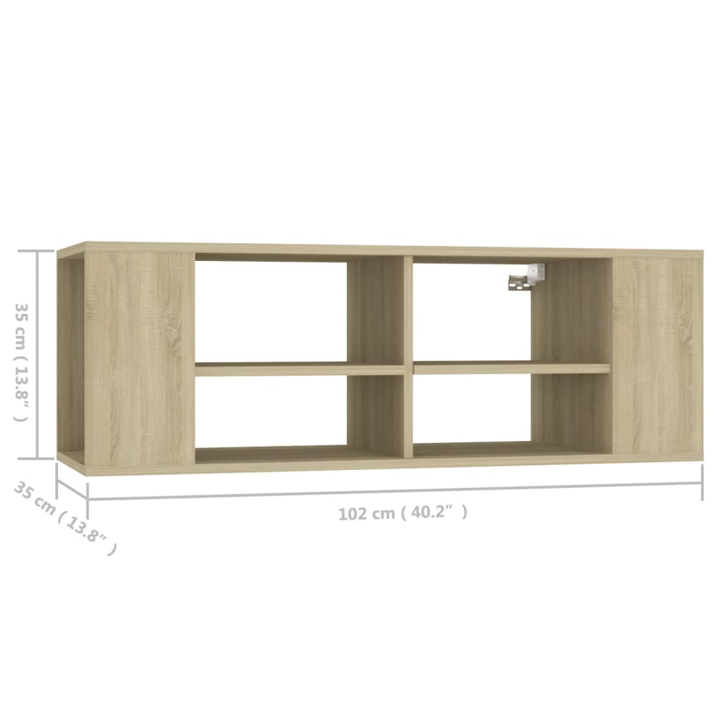 vidaXL Wall-Mounted TV Cabinet Sonoma Oak 102x35x35 cm Engineered Wood