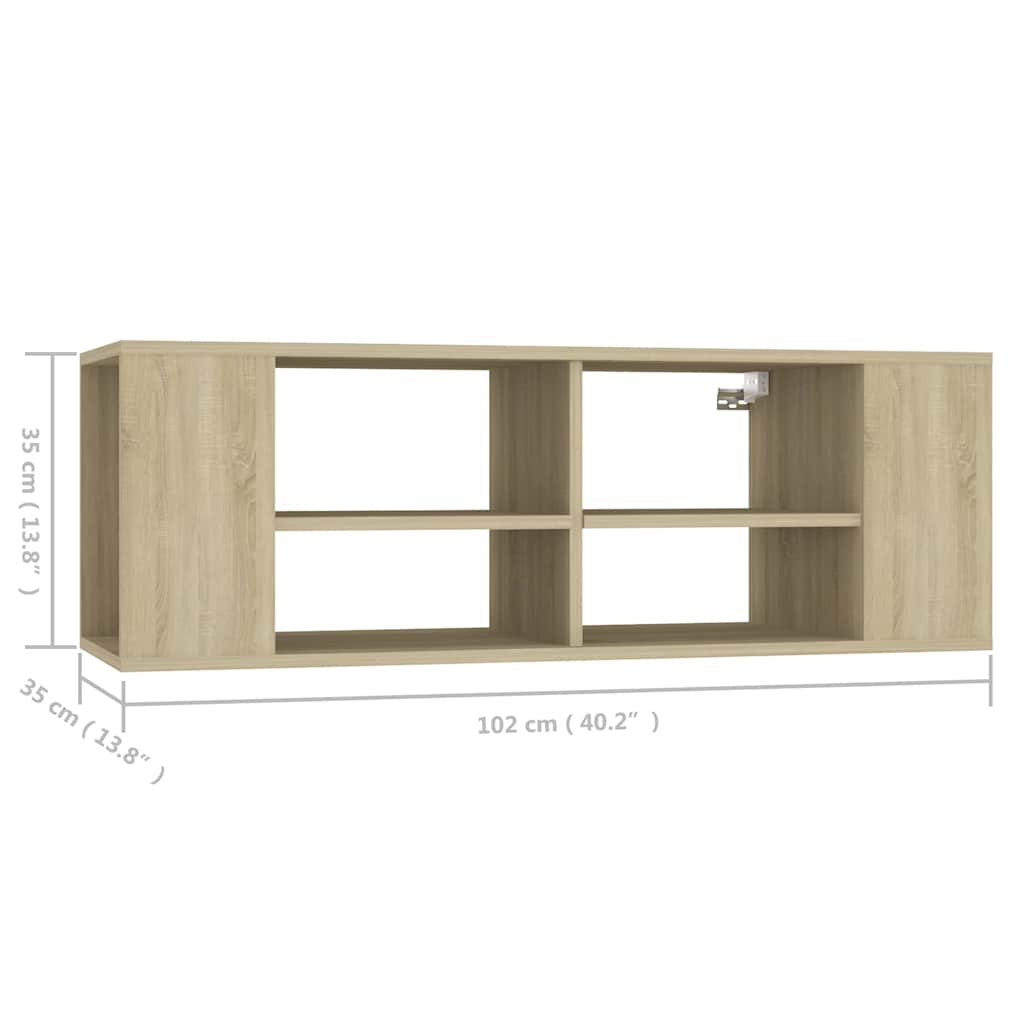 806241 vidaXL Wall-Mounted TV Cabinet Sonoma Oak 102x35x35 cm Engineered Wood