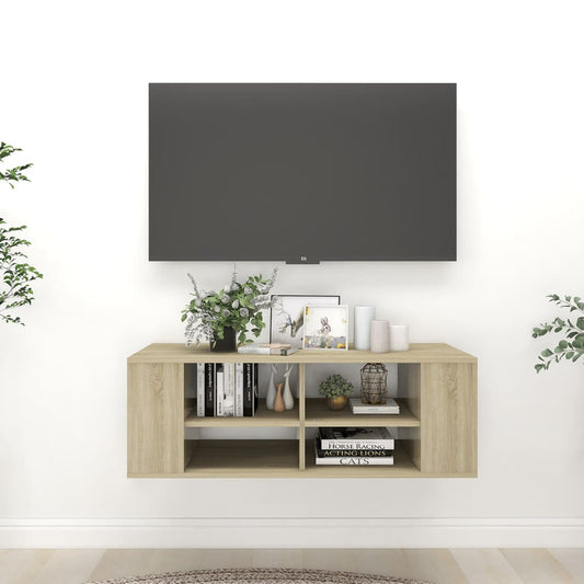 vidaXL Wall-Mounted TV Cabinet Sonoma Oak 102x35x35 cm Engineered Wood