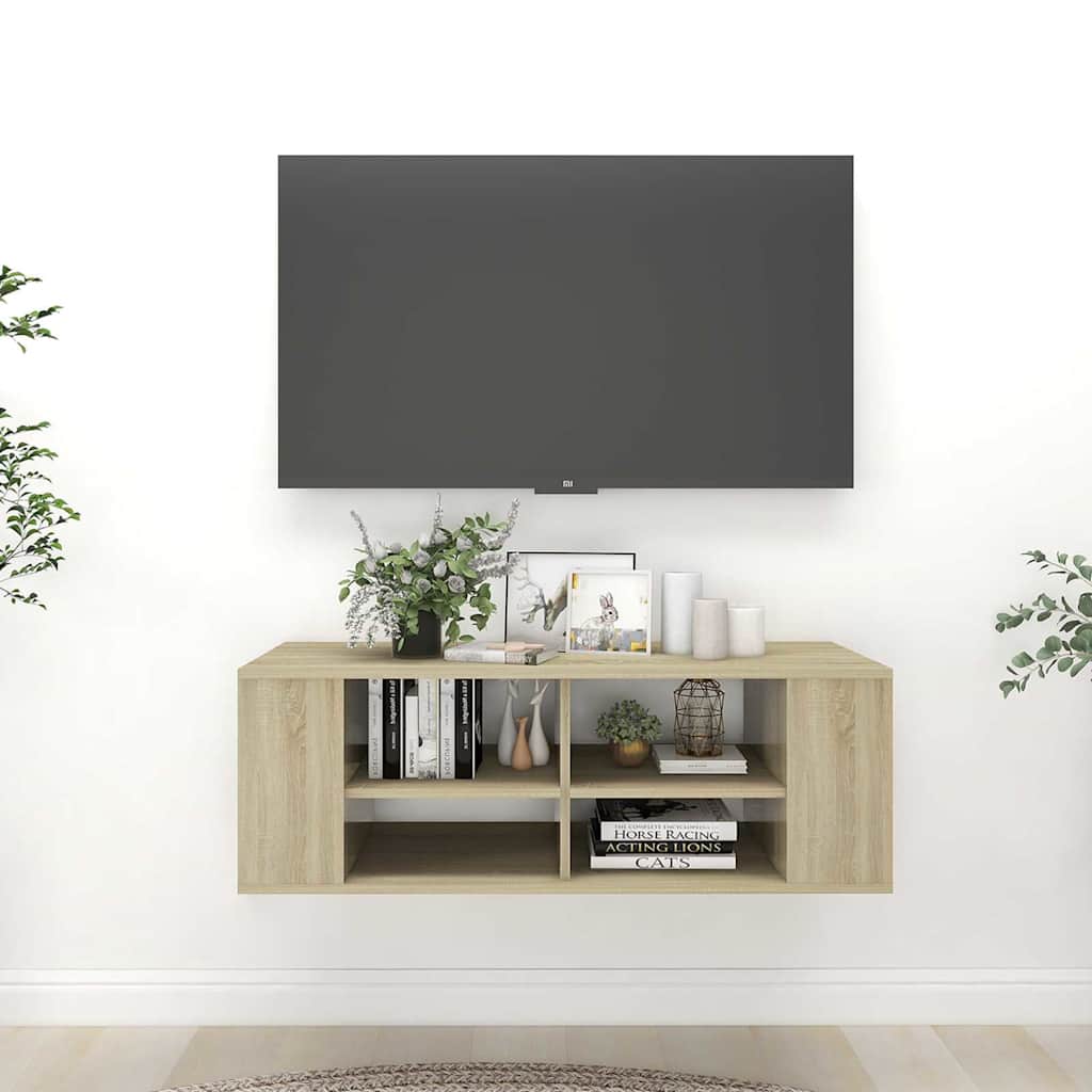 806241 vidaXL Wall-Mounted TV Cabinet Sonoma Oak 102x35x35 cm Engineered Wood