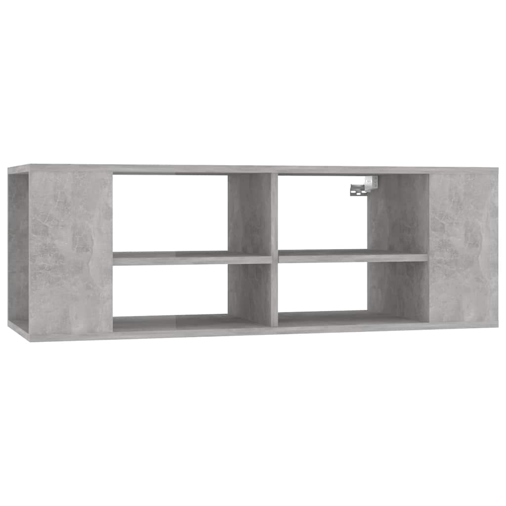 806242 vidaXL Wall-Mounted TV Cabinet Concrete Grey 102x35x35 cm Engineered Wood