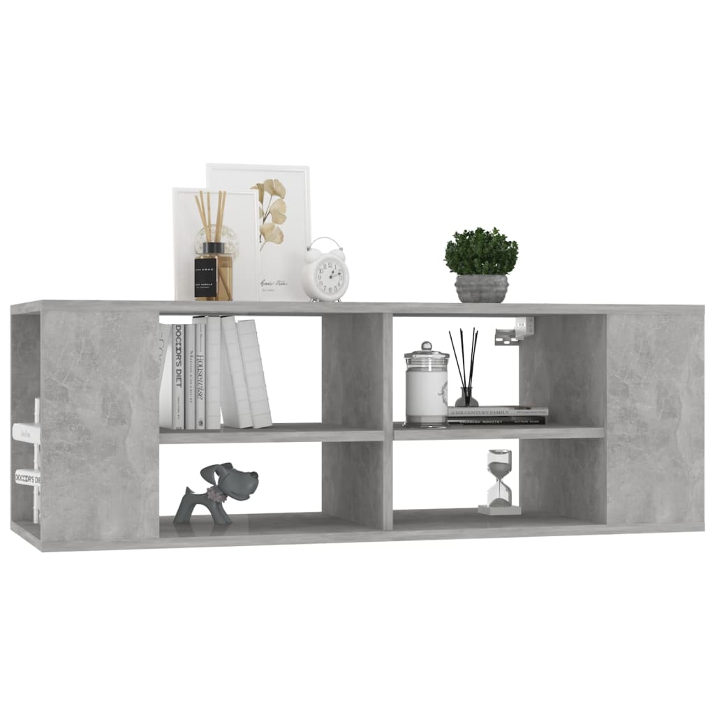 vidaXL Wall-Mounted TV Cabinet Concrete Grey 102x35x35 cm Engineered Wood