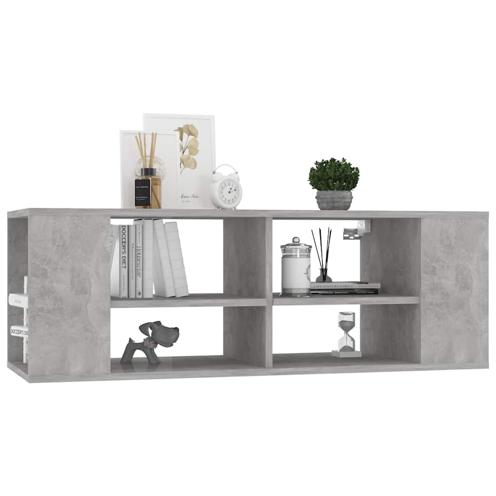 806242 vidaXL Wall-Mounted TV Cabinet Concrete Grey 102x35x35 cm Engineered Wood