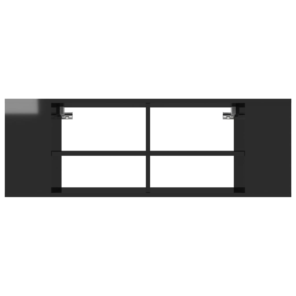 vidaXL Wall-Mounted TV Cabinet High Gloss Black 102x35x35 cm Engineered Wood