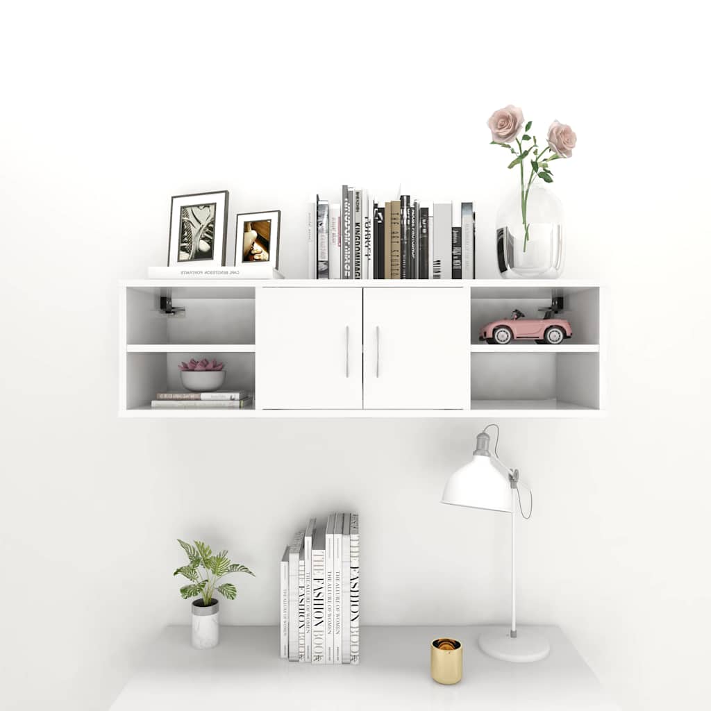 806256 vidaXL Wall Shelf White 102x30x29 cm Engineered Wood