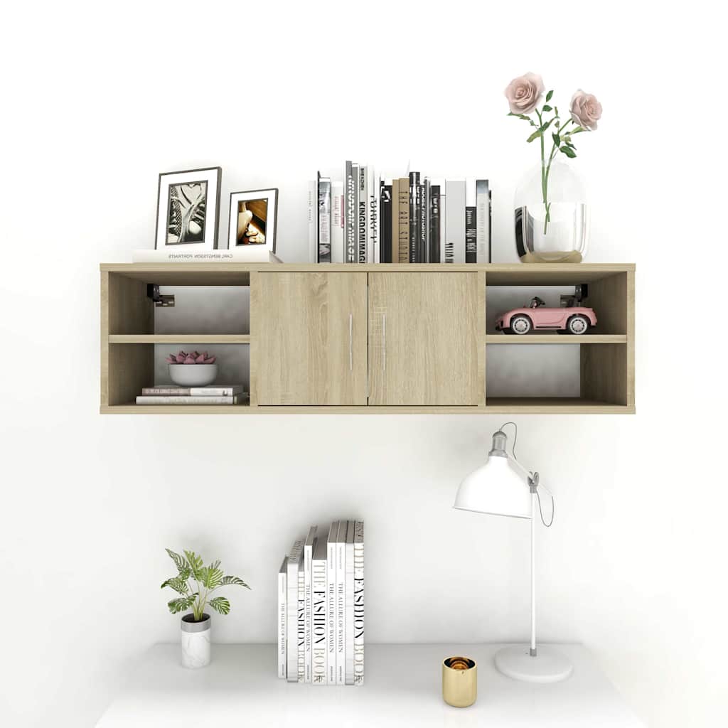 806259 vidaXL Wall Shelf Sonoma Oak 102x30x29 cm Engineered Wood