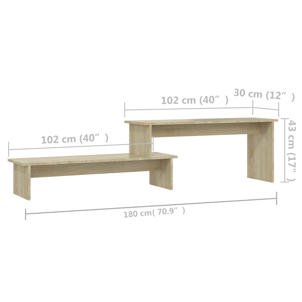 806268 vidaXL TV Cabinet Sonoma Oak 180x30x43 cm Engineered Wood