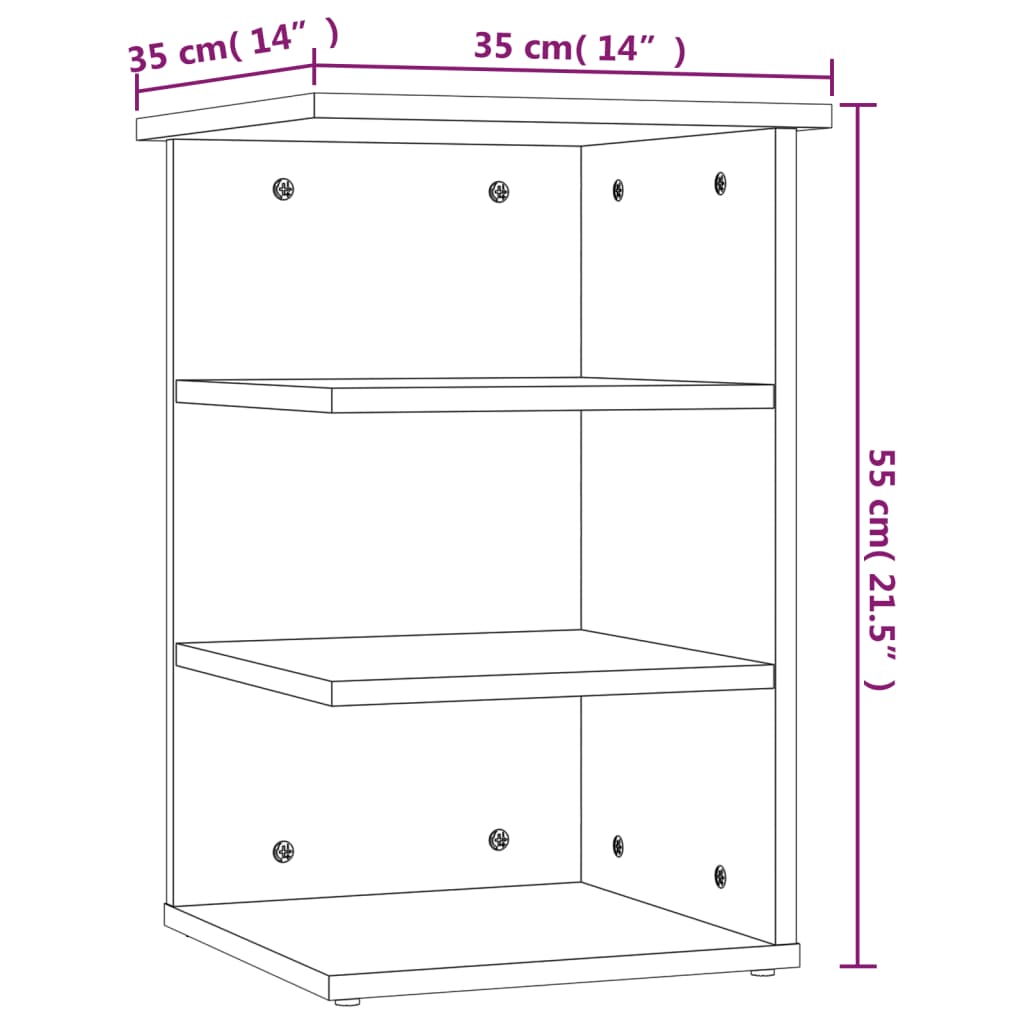 vidaXL Side Cabinet White 35x35x55 cm Engineered Wood