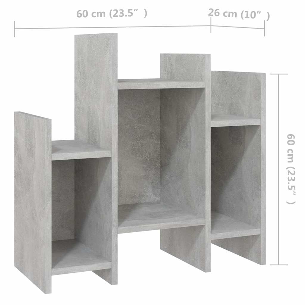 806287 vidaXL Side Cabinet Concrete Grey 60x26x60 cm Engineered Wood