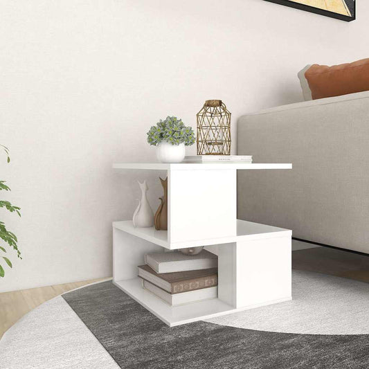 806292 vidaXL Side Table White 40x40x40 cm Engineered Wood
