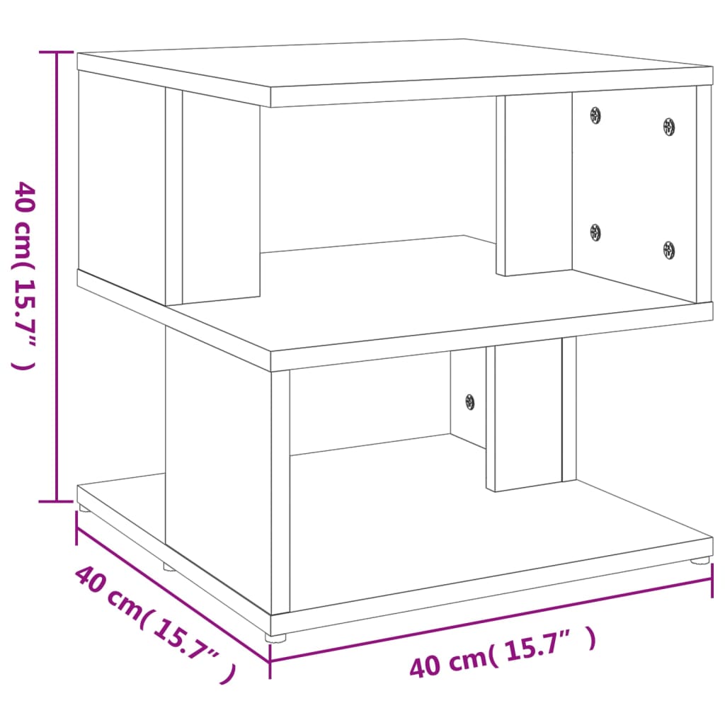 Side Table Concrete Grey 40x40x40 cm Engineered Wood