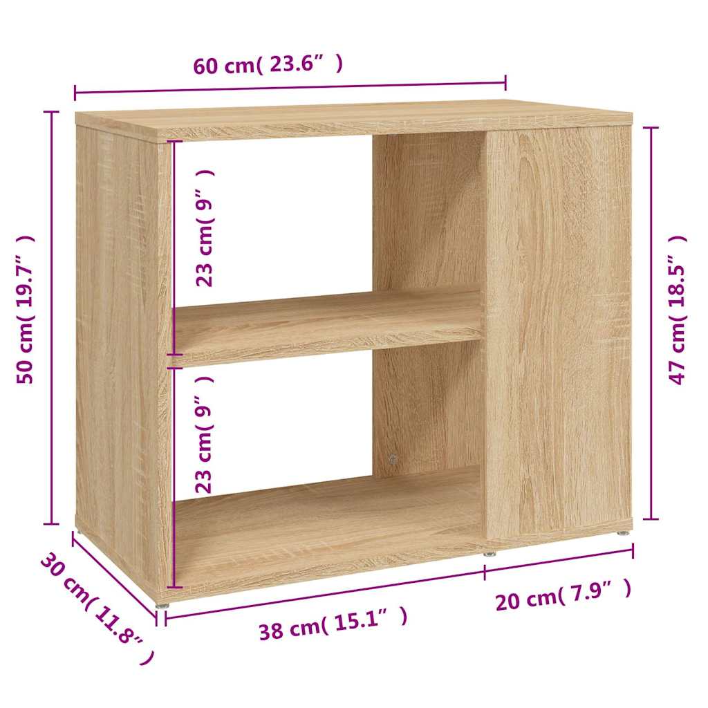806304 vidaXL Side Cabinet Sonoma Oak 60x30x50 cm Engineered Wood